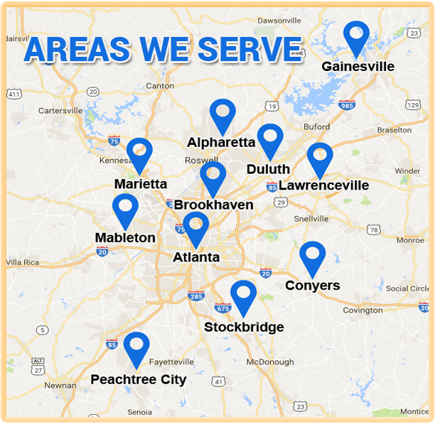 map of area Automotive fresh start serves